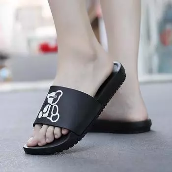 Большие размеры мужские принтованные тапочки шлепанцы для дома и улицы лето пляжная обувь 39 белый