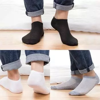 Большие размеры мужские сетчатые носки-лодочки весенние тонкие дешевые мужские сетчатые носки-лодочки повседневные дышащие сетчатые короткие носки-лодочки для мужчин one size чёрный