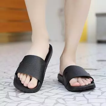 Большие размеры Мужские тапочки ЭВА Мягкие сандалии Мужские уличные домашние шлепанцы Шлепанцы Нескользящие летние пляжные сандалии Мужская обувь для воды 38 чёрный