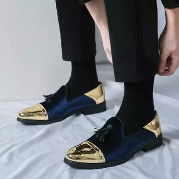 Большие размеры, мужские туфли Brock с гравировкой, бахромой, заостренные кожаные туфли с фонарным фитилем, туфли для ночных клубов в стиле британского парикмахера 38 чёрный