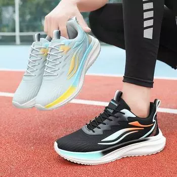 Большие размеры мужских кроссовок универсальная повседневная спортивная обувь нескользящие дышащие кроссовки для бега на все времена года 39 серый/синий