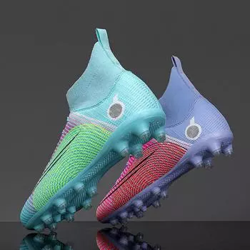 Большие размеры настоящих футбольных кроссовок с высоким верхом, мужская нескользящая студенческая спортивная обувь, тренировочная обувь для игры на траве со сломанными ногтями 33