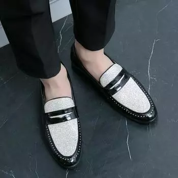 Большие размеры, новые британские туфли с одной педалью, повседневные кожаные туфли с заостренным носком, низкие, цветные, модные туфли для ночных клубов и парикмахеров 38