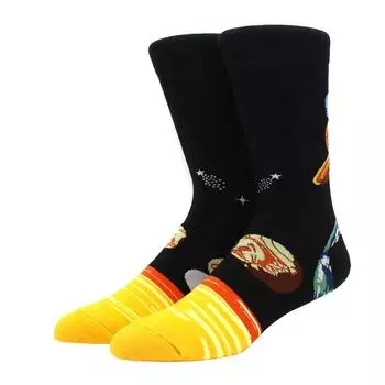 Большие размеры Новые модные носки Happy Funny Couple с забавным персонализированным мультяшным жаккардом Длинные хлопковые носки-трубы EU 38-45