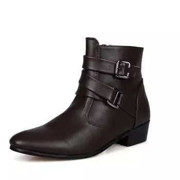 Большие размеры Новые мужские туфли Модные повседневные кожаные ботинки Модные мужские ботинки Martin Кожаная обувь 39