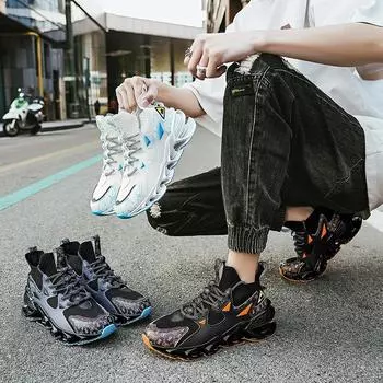 Большие размеры, новые мужские туфли, спортивная повседневная обувь из сетчатой ткани, дышащие, универсальные туфли с лезвиями, низкие спортивные туфли 39