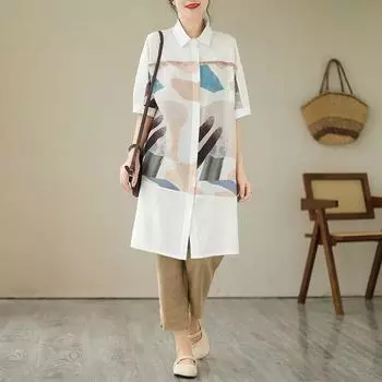 Большие размеры, новый летний стиль, блузка, льняная однотонная повседневная рубашка с цветочным принтом, короткий рукав, женская свободная рубашка, сшитые футболки L белый