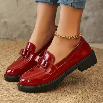 Большие размеры обуви Женские мокасины Женские классические туфли на высоком каблуке Офисные туфли-лодочки Женские туфли с круглым носком и завязкой-бабочкой на низком каблуке Слипоны Женские 36