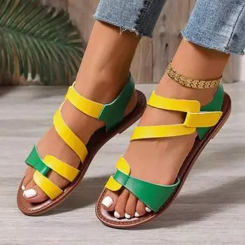 Большие размеры обуви женские с открытым носком женские сандалии для отдыха на открытом воздухе повседневные сандалии женские с круглым носком плоские туфли женские Zapatos Mujer 36