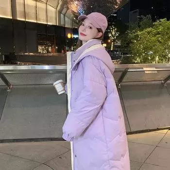 Большие размеры одежды из хлеба, пуховая одежда с хлопковой подкладкой, женские зимние пальто, средние и длинные толстые куртки с хлопковой подкладкой, новый тренд 2024 года S