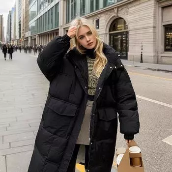 Большие размеры одежды из хлеба, пуховая одежда с хлопковой подкладкой, женские зимние пальто, средние и длинные толстые куртки с хлопковой подкладкой S серый