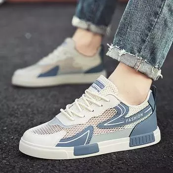 Большие размеры одинарной сетки дышащие мужские кроссовки для бега летние легкие полые кроссовки 2024 новые повседневные спортивные мужские кроссовки 39