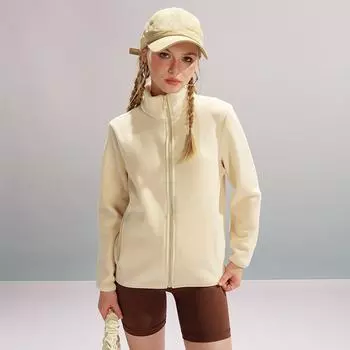 Большие размеры осень-зима женские бархатные и утолщенные теплые молнии однотонные пальто модные свободные повседневные флисовые спортивные куртки S чёрный