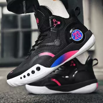 Большие размеры осенне-зимние термокроссовки с флисовой подкладкой для пар, баскетбольные кроссовки Combat Basketball 35 чёрный