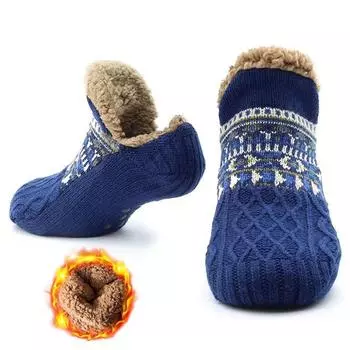 Большие размеры осенние и зимние носки-тапочки для дома теплые женские мужские зимние носки тапочки женские нескользящие носки для йоги ковер для сна EUR 43-46 чёрный