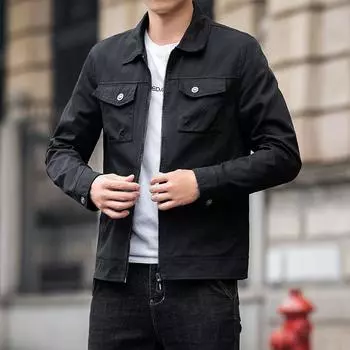 Большие размеры осенние повседневные куртки-ветровки для отдыха на открытом воздухе XXXXL чёрный