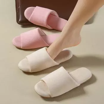 Большие размеры, открытая мягкая подошва, бесшумные удобные тапочки, весна-осень, пара, домашние, деревянные, пол, бесшумные, хлопковые тапочки 36-37 розовый