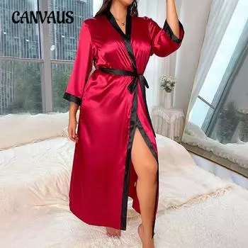 Большие размеры пижамы женские длинные сексуальные ночные рубашки модные повседневные свободные завязки пижамы 1XL красный