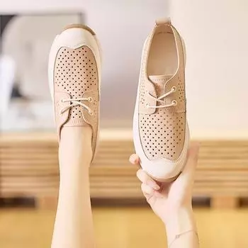 Большие размеры, полые женские повседневные кроссовки из микрофибры, летние туфли, женские кроссовки, высота каблука 4,0 см, большие женские лоферы, свадебные туфли 5