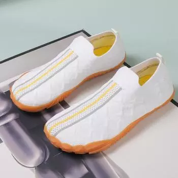 Большие размеры Повседневная обувь для пары с пятью пальцами Женская обувь Модный тренд Летающая тканая поверхность Дышащая легкая спортивная обувь для ходьбы 36 коричневый