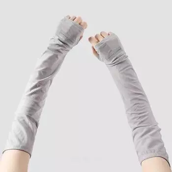 Большие размеры рукава для льда для женщин, вождение летом на открытом воздухе, защита от солнца темно-серого