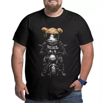 Большие размеры S-6XL для детей от 50 до 135 кг, куклы-мишки, забавные футболки с принтом, летние дышащие футболки с короткими рукавами, одежда XXXL чёрный