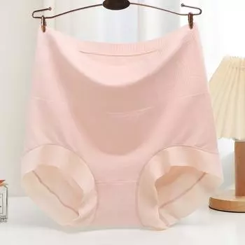 Большие размеры с высокой талией бесшовное нижнее белье удобные женские трусики хлопковое нижнее белье трусики M красный