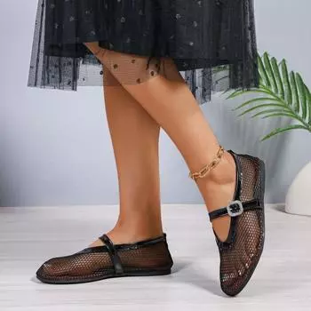 Большие размеры сетчатые повседневные сандалии женские летние сетчатые дышащие сандалии на плоской подошве с одной пряжкой 36 цветной печати леопарда