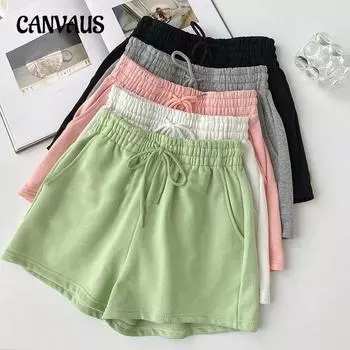 Большие размеры Широкие брюки Свободные повседневные шорты Женские летние шорты с высокой талией S белый