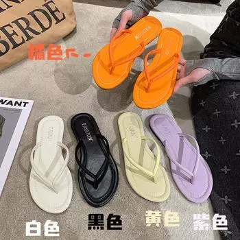 Большие размеры шлепанцы женские новые римские тапочки женские плоские тапочки домашняя одежда импортная торговля размер 43 тапочки женские 35 чёрный