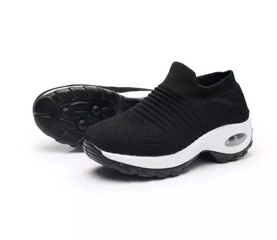 Большие размеры Slip-On Air Cushion Upstream Socks Женская обувь Лидер продаж 41 серый/чистый