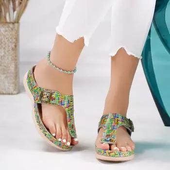 Большие размеры танкетки Sandalias De Mujer Verano 2024 в римском стиле на платформе с нескользящей подошвой для отдыха Мягкая пляжная обувь Шлепанцы для женщин 35 чёрный