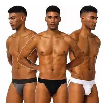 Большие размеры U-образный карман хлопковые стринги открытые Т-образные трусики сзади удобные мужские трусы-стринги для мужчин L