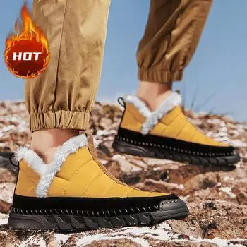 Большие размеры, уличные зимние ботинки для мужчин, кашемировые, теплые, хлопковые, размер 38-46 38 зелёный