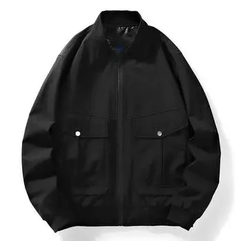 Большие размеры Весна и осень Новые мужские куртки Модная универсальная одежда Свободные инструменты Повседневное утолщающее пальто M