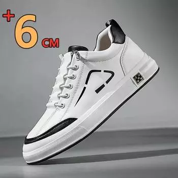 Большие размеры Весна/Зима Кроссовки для увеличения роста Мужские повседневные кроссовки для увеличения роста 6 см Белые Черные туфли для увеличения роста Модные спортивные туфли 42