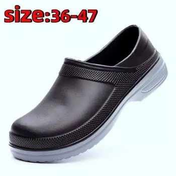 Большие размеры Водонепроницаемая обувь Обувь для поваров Нескользящая обувь Маслостойкая обувь 36-47 36 чёрный