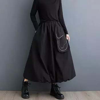 Большие размеры Высокая талия винтаж Весна осень повседневная свободная длинная для женщин юбки женская юбка