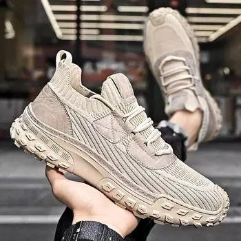 Большие размеры весна и осень новая мода тканые дышащие уличные спортивные и досуговые мужские туфли 38