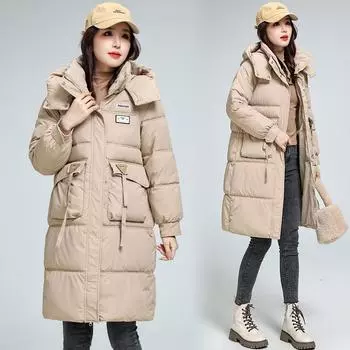 Большие размеры XL-6XL, хлопковая одежда, зимняя одежда, средняя и длинная свободная и утепленная корейская версия маленькой куртки. XL чёрный