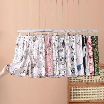 Большие размеры XL до 6XL Поплиновые шорты Цветы домашняя одежда короткие брюки Повседневные свободные пляжные шорты XL