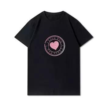 Большие размеры XS-3XL, уличная одежда в стиле хип-хоп, женские футболки с принтом в виде сердечек, футболка в стиле Харадзюку, хлопковые повседневные топы, летние футболки с короткими рукавами XXXL