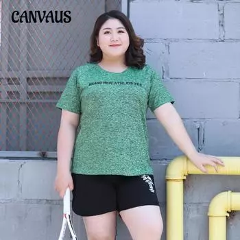 Большие размеры женская летняя новая спортивная модная быстросохнущая футболка 3XL красный