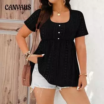 Большие размеры женская летняя простая элегантная новая свободная универсальная тонкая блузка 1XL чёрный