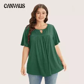Большие размеры женская летняя простая повседневная свободная блузка с коротким рукавом с покрытием из мяса 1XL темно-зеленого