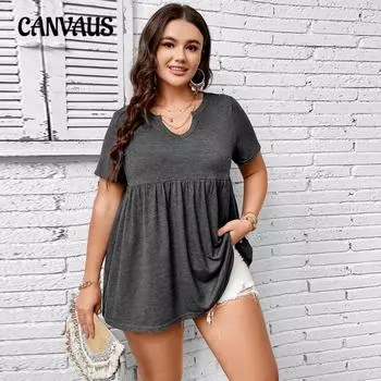 Большие размеры Женская летняя свободная блузка с короткими рукавами Meat Cover Simple Casual Slimming 1XL серый