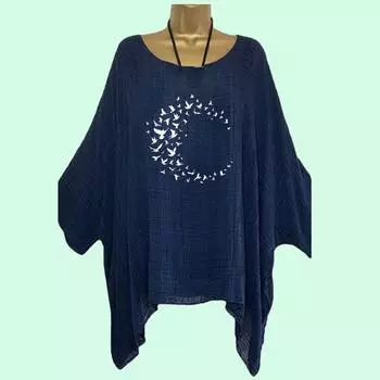 Большие размеры Женская модная свободная рубашка из хлопка и льна весна-лето Повседневная тонкая рубашка с длинным рукавом Женская принтованная круглая горловина Неровный подол Длинная рубашка S белый