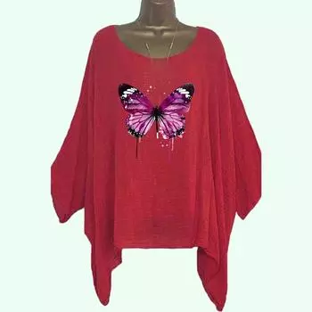 Большие размеры Женская свободная рубашка из хлопка и льна, весна-лето, повседневная, с круглым вырезом, тонкий топ с длинным рукавом, женская мода, цветочный принт, длинная рубашка S белый