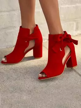 Большие размеры женские босоножки на высоком каблуке с бантом и квадратным носком Fish Mouth, удобные женские босоножки, женская обувь 36