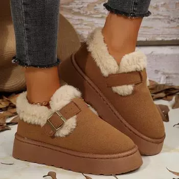 Большие размеры женские ботинки легкие удобные ботинки на платформе зимние повседневные туфли с круглым носком для женщин коричневые ботильоны 36 чёрный